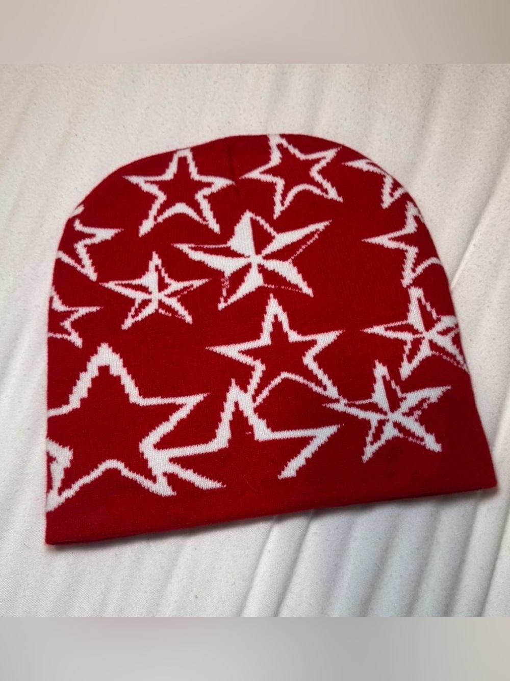 Red Star Knit Beanie Hat